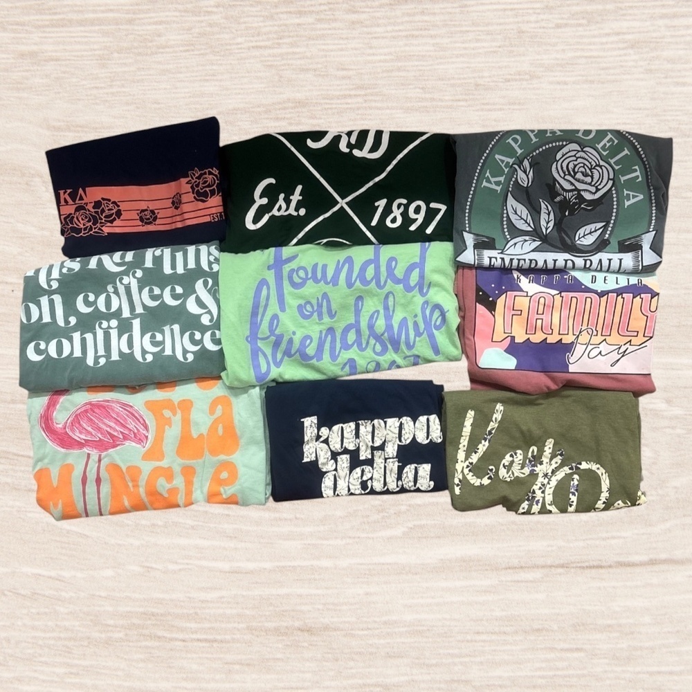 Kappa Delta Sorority ~9 Tees Bundle~ Women’s Size M KD Greek Life T-Shirts Top